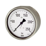 Manometer, robuust ontwerp AG 1/2", bar, D 100 Roestvrij staal, achteraansluiting, excentrisch
