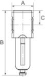 Microfilter Futura series IG 3/4", 1.5-16 bar, 3500l/min BG3 HA Protective cage, PC container