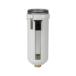 Polycarbonatbehälter Serie Futura BG2 (G3/8" & G1/2"), inkl. Schutzkorb für Öler