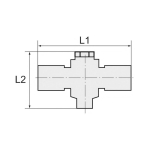 Indrukbare T-fitting AG 2x draaibaar Blauwe serie, KU- messing vernikkeld
