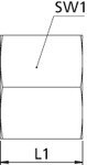 Union nut M 30x2, 22 mm pipe, max 160 bar Galvanised steel