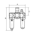 Onderhoudseenheid variobloc serie IG max 16 bar, 3-delig met polycarbonaat reservoir