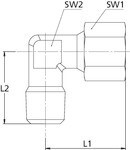Elbow screw-in spigot, conical WE06LR1/4KEG CF, complete Galvanised steel, house brand