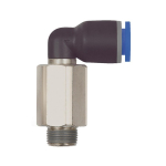Inschroefbare bocht AG 1/2"R, SD10, draaibaar, lang, PTFE Blauwe serie, KU- messing vernikkeld