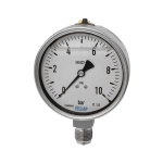 Glyzerin-Manometer AG 1/2", D100 mm, 0/10 bar, Skala 0,5 CrNi Stahl, Anschluss unten