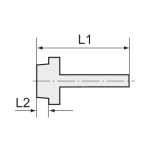 Slangpijpje om in te schroeven AG 1/2", LW19, SW24 Roestvrij staal 1.4571