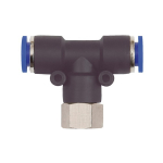 Indrukbare T-fitting draaibaar Kunststof, blauwe serie