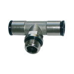 T-schroef-fitting AG cil., 2x O-ring waardelijn, messing vernikkeld, draaibaar
