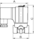 Series 2W solenoid valve IG 1/2", NW5 max 10 bar, BF1, NC 230V, 50 Hz, directly controlled, brass