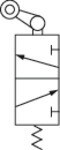 3/2-Wegeventil Serie M3, Rollenhebel IG 1/8", 0-10 bar, NC, 450l/min Rücklauf, mechanisch betätigt, Alu leg.