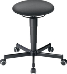 Drehhocker mit Rollen Sitzhöhe 460-630 mm Supertec-Gewebe grau