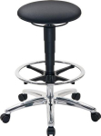 Drehhocker mit Sitz-Stop-Rollen Sitzhöhe 510-780 mm Supertec-Gewebe grau