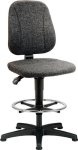 Unitec bureaudraaistoel Zithoogte 580-850 mm Vloerglijders, voetring, grijze stoffen bekleding