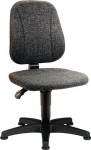 Unitec bureaudraaistoel Zithoogte 440-620 mm Vloerglijders, bekleding van grijze stof
