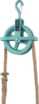 Baurolle mit Hakensicherung & Kreuzbügel Seilrad Ø 190 mm, für Seil bis Ø 28 mm