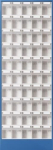 Magazine cabinet HxWxD 1820x634x200 mm, 50 containers gentian blue