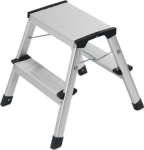 Folding step 2 steps Platform height 400 mm Aluminium with anti-slip ribbing