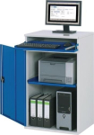 Computerkast stationair lichtgrijs/ gentiaanblauw H1060xB650xD520mm
