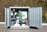 Opslagcontainers voor tankcontainers gegalvaniseerd, gemonteerd, B2100xD2170xH2400 mm