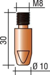 Contacttip M8 Draad-Ø 1,4 mm L,30 mm E-Cu