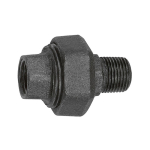 Screw connection no. 331 black I/A Rp/R 1.1/4" flat sealing ISO/EN U2