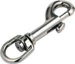 Snap hook 75 mm, nickel-plated