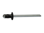 Mehrbereichs-Blindniete, Alu/Stahl FK 4,8x15,1 mm, Klemmbereich 4,8-11,1 lackiert schwarz RAL 9005, VVG, OPTO