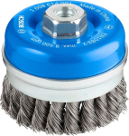 Cup brush, steel, knotted wire 0.5 mm, 90 mm, 8500 rpm, M 14 Bosch 1.608.614.001