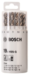 Metaalboren set HSS-G, DIN 338, 135° 19 stuks, 1 - 10 mm, plastic ronde doos Bosch 2.607.018.361