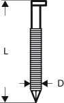 D-head strip nail SN34DK 65RG,2.8 mm 65 mm, galvanised, grooved Bosch 2.608.200.020