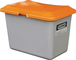 Streugutbehälter ohne Entnahmeöffnung 100 l, LxBxH 890x600x340 mm GFK grau/orange, ohne Staplertaschen