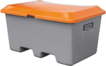 Grit container without discharge opening 400 l, LxWxH 1210x820x680 mm GRP grey/orange, with forklift pockets