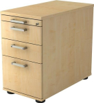Pedestal with chrome handle H720-760xB428xT800mm Ahorndekor 2 drawers, 1 suspension file, Teda