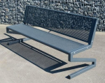 Screw-on park bench LxWxH 1540x610x860 mm Steel 74 kg, anthracite grey, RAL 7016