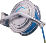 Perslucht-/waterslanghaspel 25 m, 1/2", roestvrij staal Nedermann 886