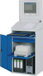 Computerkast B650xD520xH1770 mm stationair met geperforeerd paneel lichtgrijs/ gentiaanblauw