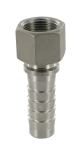 Dampfschlaucharmatur mit Sicherungsbund LW 13 mm, IG 1/2" BSPP Edelstahl, nach EN 14432