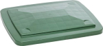 HD polyethyleen deksel LxB 790x605 mm groen voor transportcontainers van 210 liter