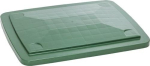 HD polyethylene lid LxW 945x725 mm green for 400 litre transport containers