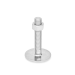 Adjustable foot with spanner flat GN 41-40-M16-200-D0-TK Stainless steel, without rubber coating