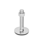 Adjustable foot with spanner flat GN 41-80-M24-200-D3-TK Stainless steel, rubber pad NBR