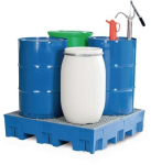 Collecting tray 255 litres LxWxH 1235x1235x275 mm Polyethylene with galvanised grating