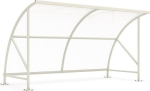 Bicycle shelter W4080xD2180xH2290 mm Galvanised and coated steel, grey-white