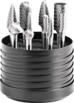 Hardmetalen vatstiftset Vertanding MX NCC, schacht Ø 6 mm, 10-delig PFERD, plastic ronde doos