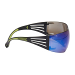 Schutzbrille Bügel schwarz grün PC blau verspiegelt EN166, 3M SecureFit400