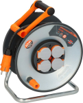 Kabelhaspel, plaatstaal, 4-voudig 40 m zwart H07RN-F3G1.5 IP44 Brennenstuhl professionalLine SC 4100