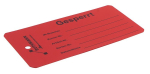 Kollianhänger Gesperrt 64x120x0,2 mm, PVC rot Druck 1-farbig schwarz, nach Muster