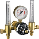 Dubbele debietmeter cilinderdrukregelaar Argon/CO2, 1-traps 200 bar tot 0-30 liter Harris Model 821