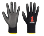 Strick-Handschuhe mit PU-Beschichtung Gr.8, teilbeschichtet, EN388 Kat.II Vertigo Black PU, Check&Go 1