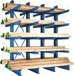 Double-sided cantilever rack HxLxArm-L 4000x5090x1000 mm, RAL 5010 Meta Multistrong Heavy